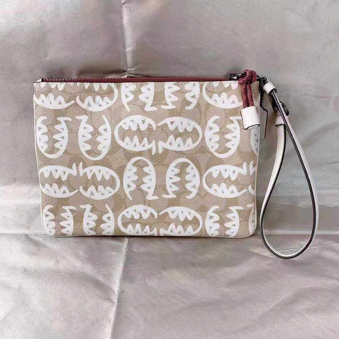 Coach 2656 Vale Gallery Pouch In Signature Canvas With Rexy By Guang Yu In Light Khaki/Chalk Multi Coach 2656 Vale Gallery Pouch In Signature Canvas With Rexy By Guang Yu In Light Khaki/Chalk Multi